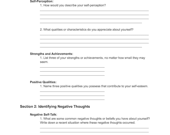 Self Esteem Gratitude Worksheet Children Mental Health Emotions