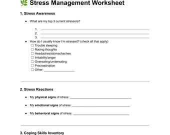 Stress Management Worksheet