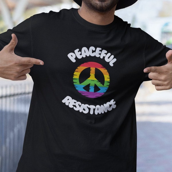 Peaceful Resistance Tee, Peace Sign Tshirt, Unisex Ultra Cotton Tee