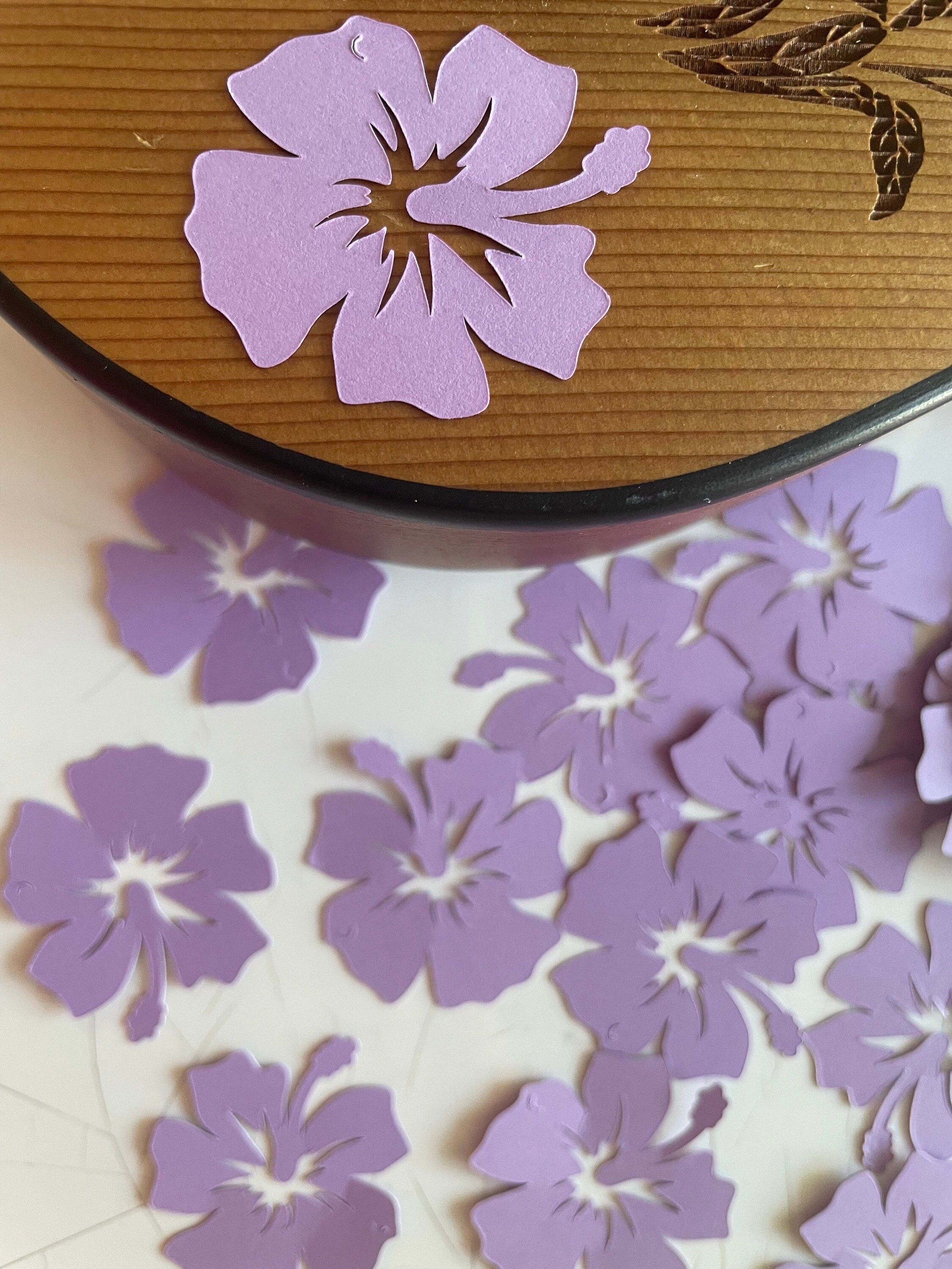Purple hibiscus Luau Confetti Set of 100 Luau Party Hawaiian Party Hibiscus Party Decor Table Confetti