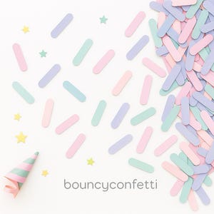 Pastel Ice Cream Sprinkle Confetti Soft Pink, Blue,Purple Shades – Table Scatter for Sweet Treat Parties, Baby Showers, Birthdays,  Summer
