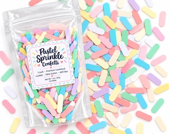 Pastel Sprinkle Cardstock Confetti, 1 Inch, Baby Shower Birthday Decor (1 oz)