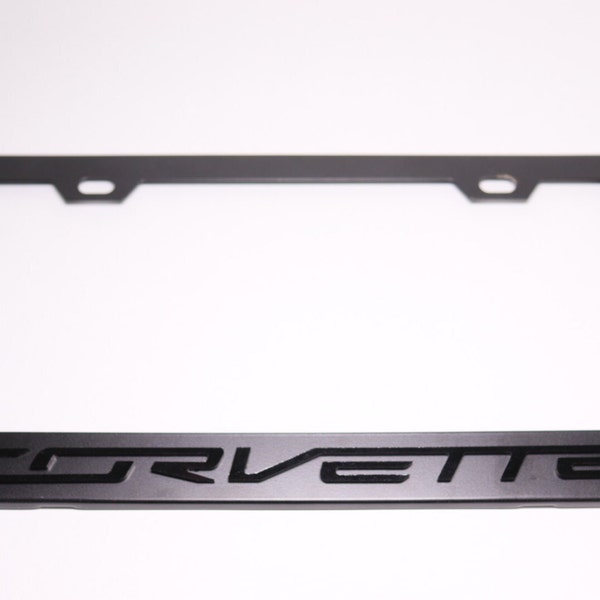 thumbnail image 2 of Black Metal License Plate Frame For Corvette C8 Stingray – Made In USA 2 of 6