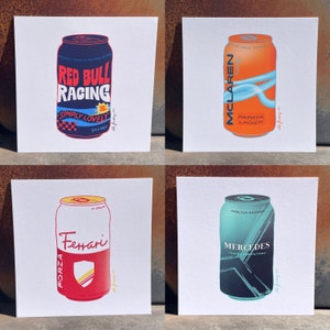 Formula 1 Beer Can Team Prints | F1 Wall Art