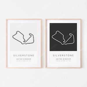 Silverstone Formula 1 Circuit Print | Digital Download | F1 Track Wall Art | Two Colors