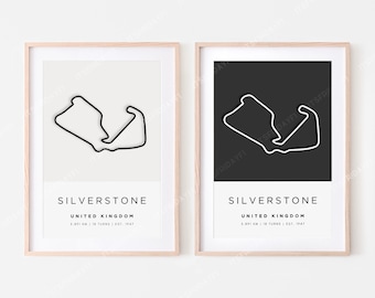 Silverstone Formula 1 Circuit Print | Minimalist F1 Track Wall Art (Digital Download)