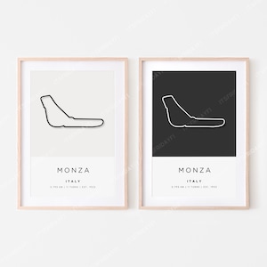 Monza Formula 1 Circuit Print | Digital Download | F1 Track Wall Art | Two Colors