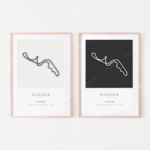 Japan Formula 1 Circuit Print | Suzuka | Digital Download | F1 Track Wall Art | Two Colors