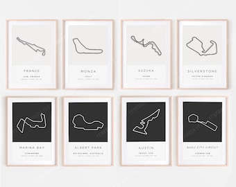 Formula 1 Custom Track Bundle Prints | 8 Circuits | Minimalist F1 Track Wall Art (Digital Download)