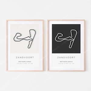 Netherlands Formula 1 Circuit Print | Zandvoort | Digital Download | F1 Track Wall Art | Two Colors