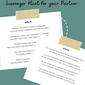Creative gift for husband, wife, boyfriend, girlfriend - Unique way to give a gift - Date night idea - Scavenger hunt - Couple games