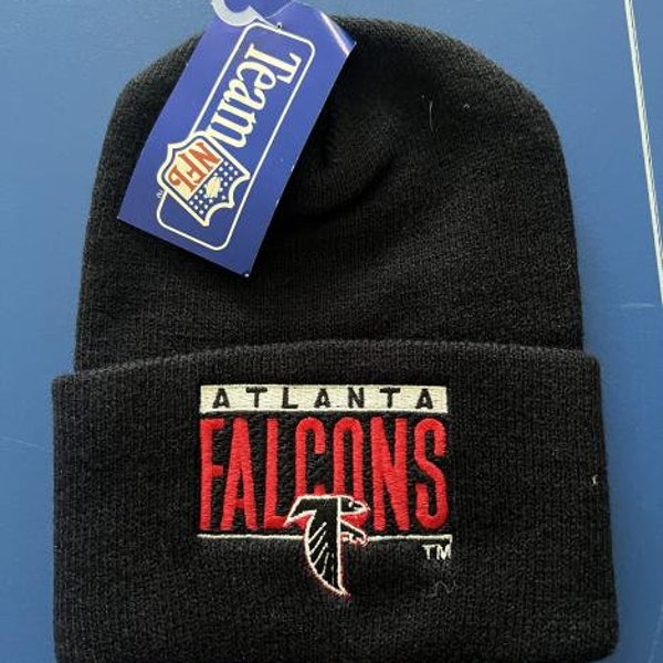 90s Embroidered Atlanta Falcons Beanie, Atlanta Falcons Gifts, Football Lovers Cuffed Beanie