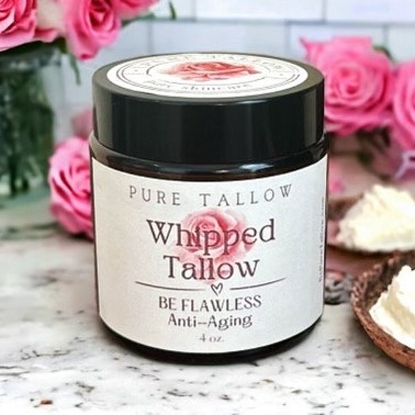 Anti-Aging Whipped Tallow Balm, 100% Grass-fed Beef Tallow, Ultra moisturizing, Smells Amazing!