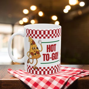 Hot-to-Go-Becher, Pizza-Liebhaber-Keramikbecher, lustiges Pizza-Design, perfektes Geschenk für Feinschmecker, einzigartige Kaffeetasse, Küchengeschenk, Vintage-Stil Becher