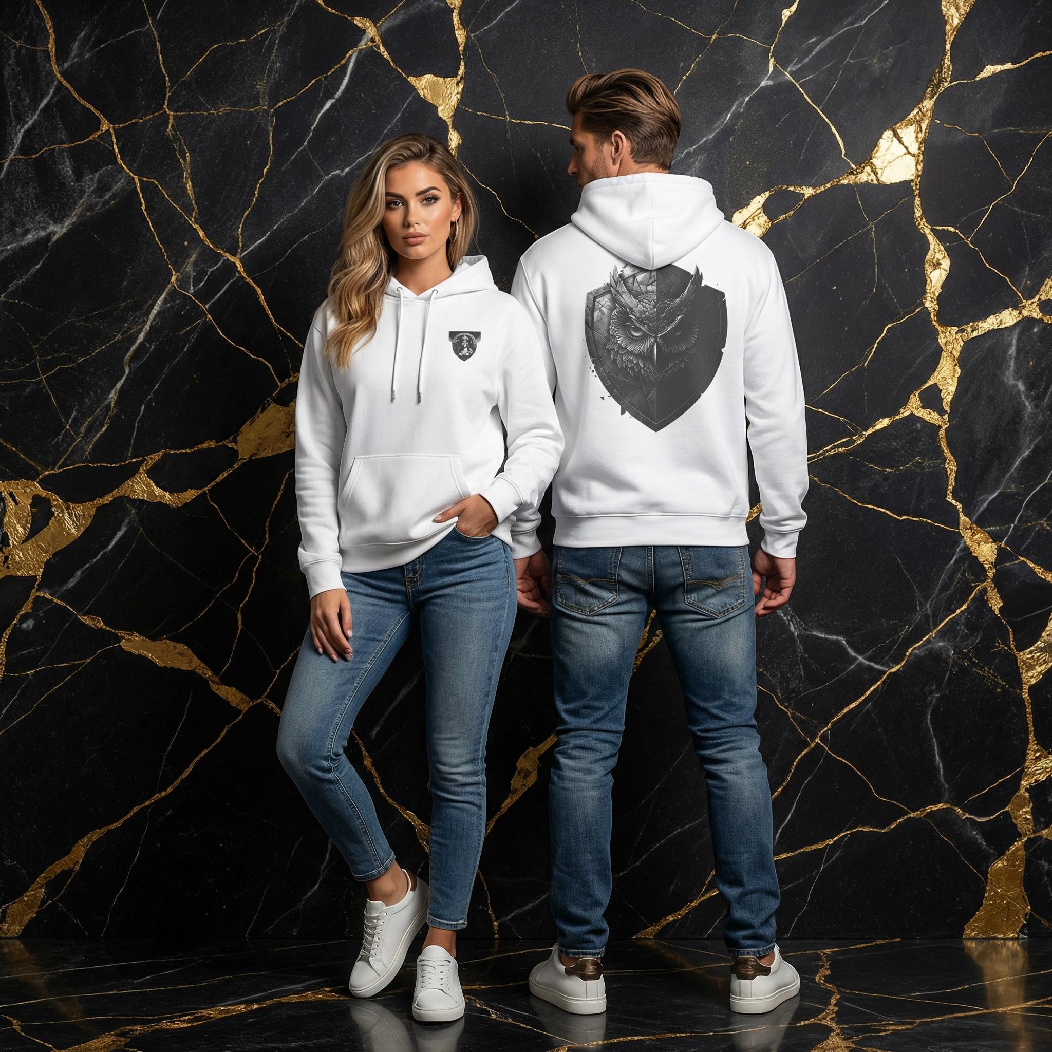 Athena Greek Mythology Hoodie, Owl of Wisdom Back Print, Avant Garde Streetwear Pullover, Dark Acade