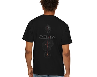 アレス（ギリシャ神話の神）Tシャツ、神話グラフィックTシャツ、コンフォートカラーズ1717 Tシャツ