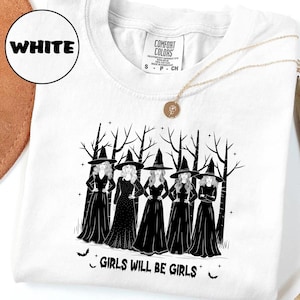 Komfort Farbe Vintage Mädchen werden Mädchen Hexe T-Shirt, lustige Hexe Sweatshirt, Vintage Halloween Frauen Shirt, Witchy Vibes Sweatshirt Geschenk