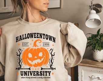 Halloweentown Est 1998 Bluza na Halloweentown University Retro Halloweentown Bluza jesienna Bluza na Halloween Bluza z dynią