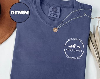 Camicia con design del logo in colori comfort personalizzati per il logo aziendale Camicia della squadra di merchandising Maglietta con logo personalizzato Logo qui Tee Crea la grafica del tuo logo