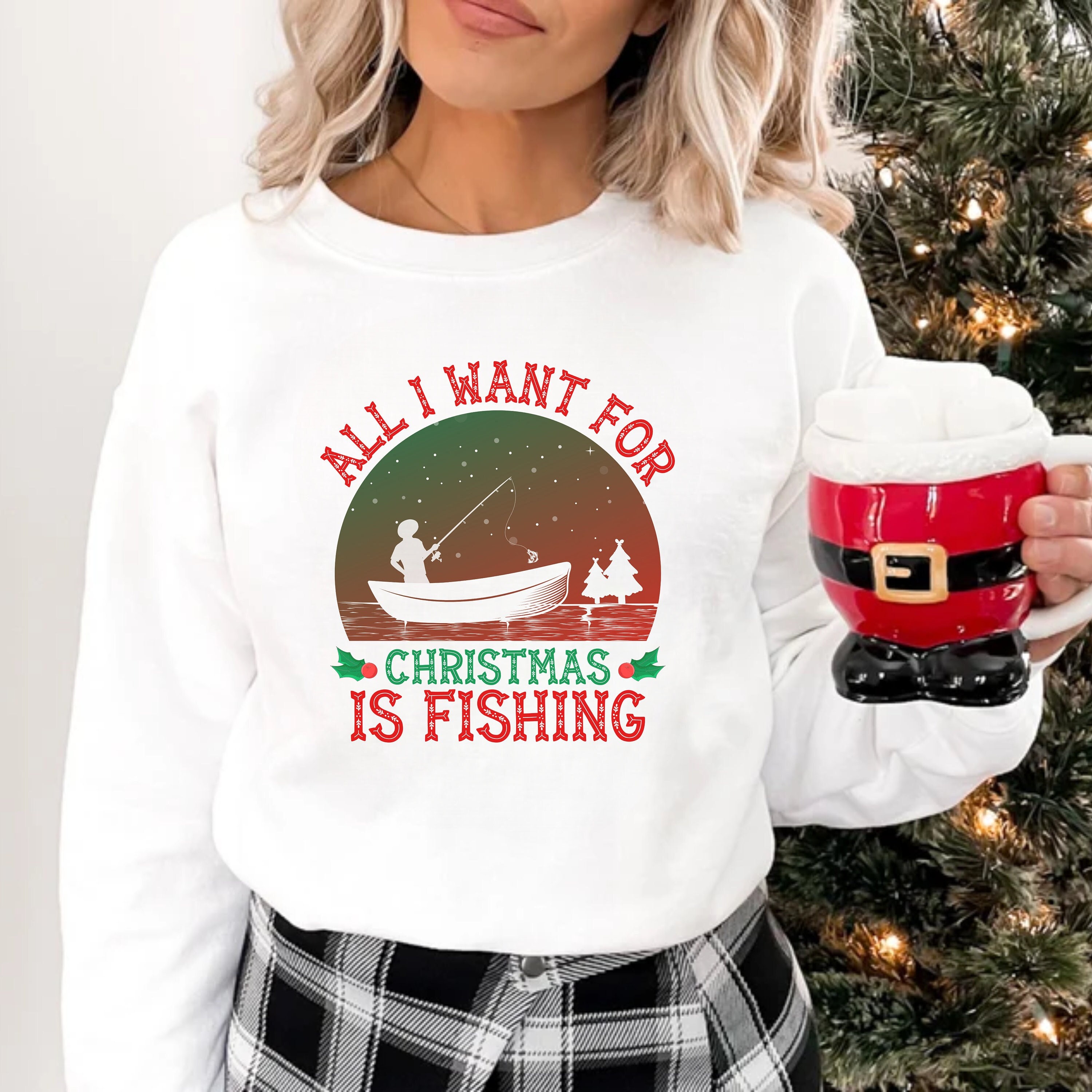 Fishing An Old Fisherman And The Best Catch Personalized Name Ugly  Christmas Sweaters - Banantees