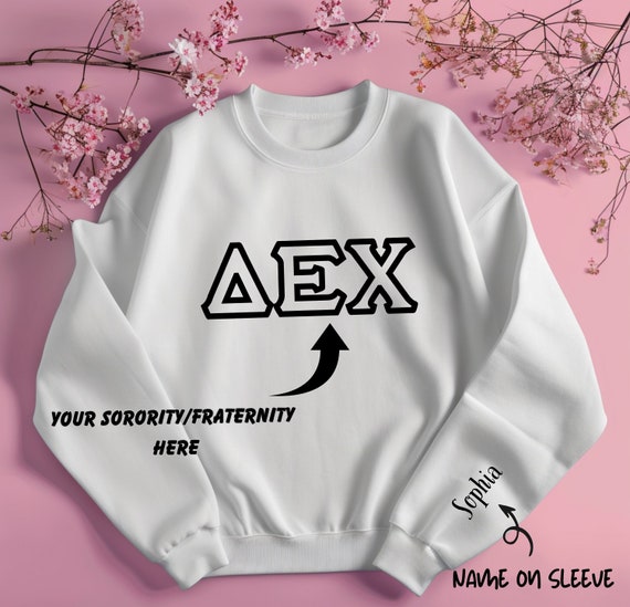 Custom College Fraternity Sweatshirts School Pride Crewneck Personalized University Sweatshirt Greek Letters Sorority fraternity Hoodies Etsy
