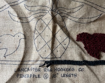Punch Needle Rug Hooking Burlap Pineapple Design by Lancaster Rug Hoooking Co.