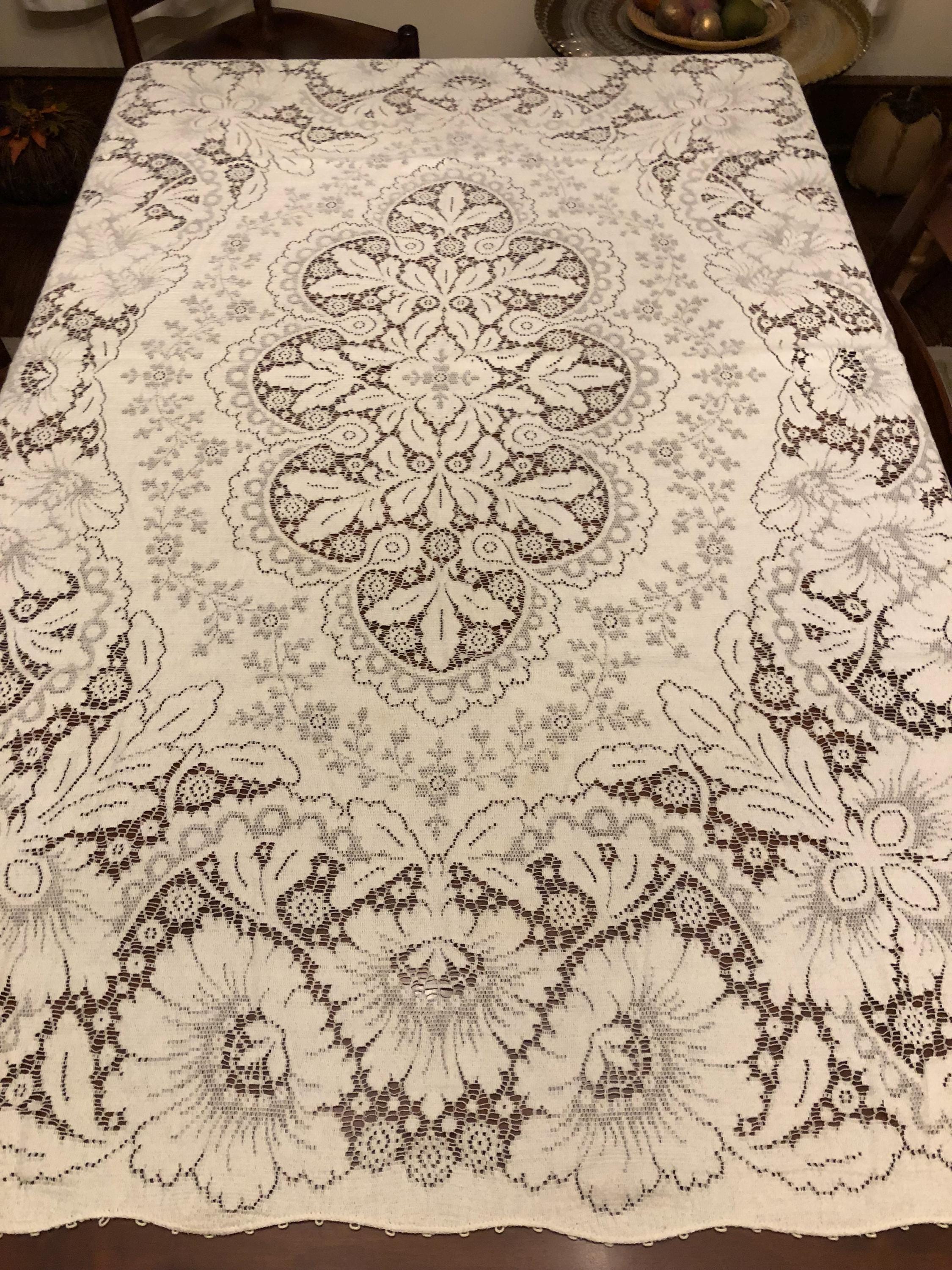 ヴィンテージ　クエーカーレース テーブルクロス（特大） ヴィンテージ クエーカーレース テーブルクロス（特大） V11