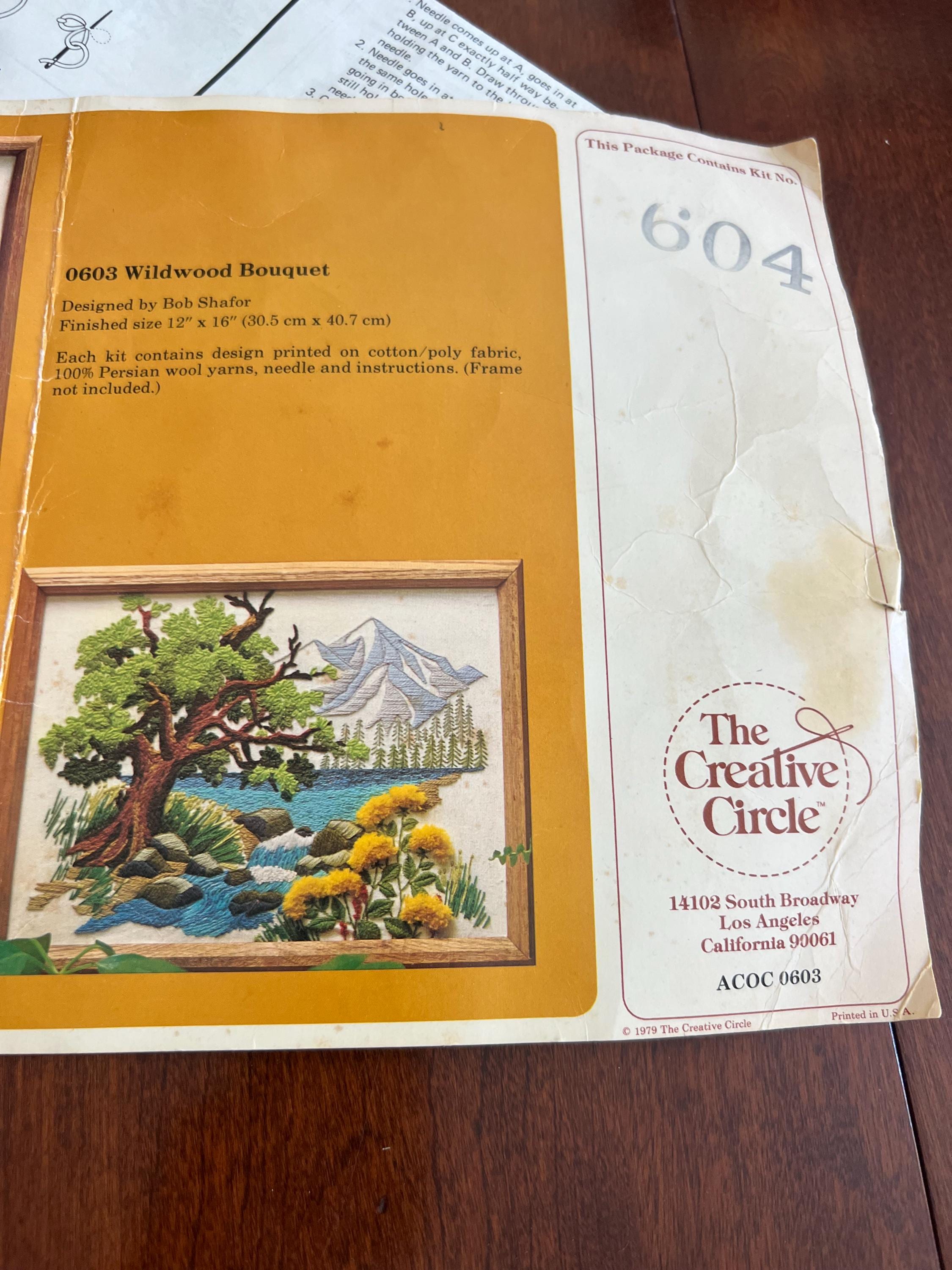 1979 Creative Circle 604 Summer Oak Crewel Kit 65% Completed | Finished ...