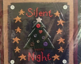2000 Felt Like Stitchin' Silent Night Cross Stitch Kit by Janlynn | Finished size: 9" x 9"