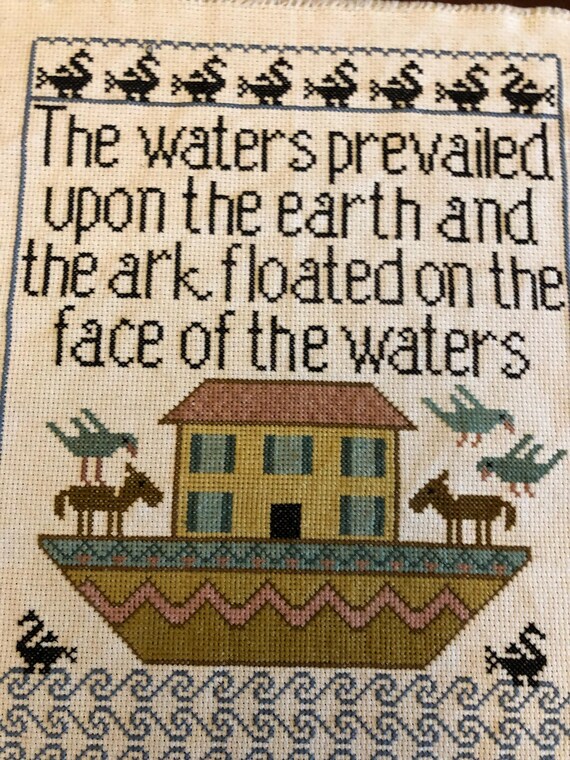 ノアの箱舟/刺繍額/聖書/クリスマス/額/クロスステッチ ノアの箱舟/刺繍額/聖書/クリスマス/額/クロスステッチ 刺繍
