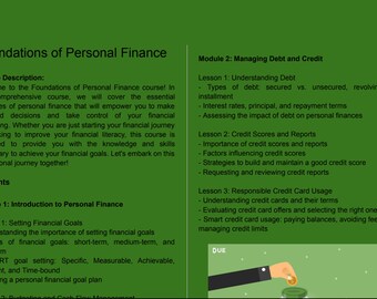 Foundations of Personal Finance Guide