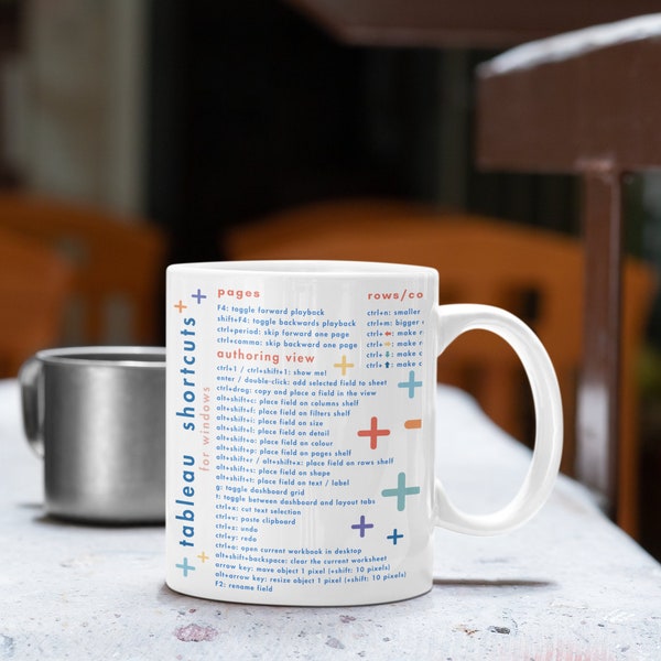 Tableau Keyboard Shortcuts | Nerd Gift | Coworker Coffee Mug | Office Mug | Data Analyst | KPI Dashboard | Coworker Gift |