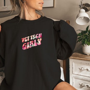 Sudadera Vet Tech para mujer, regalo de graduación de Vet Tech, suéter de cuello redondo unisex de medicina veterinaria, regalo de Vet Tech, suéter Vet Med