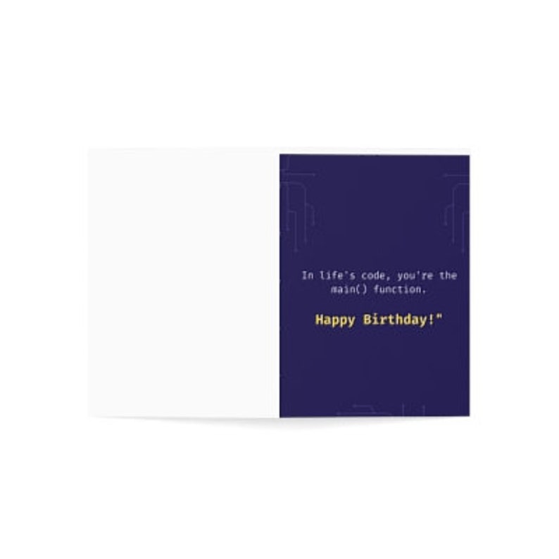 Code-themed Birthday Card: 'main() Event' Greeting for Programmers - Etsy