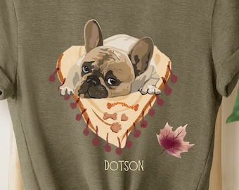 フレンチブルドッグTシャツ、かわいいフレンチブルドッグTシャツ、犬好きへのギフト