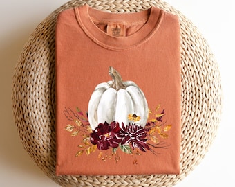 Comfort Colors höstpumpa blommig t-shirt