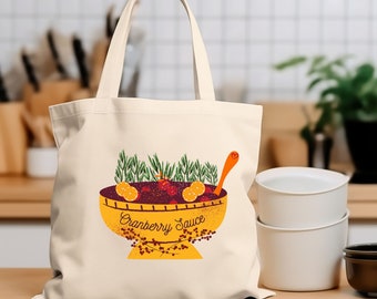 Cranberry Sauce Cotton Canvas Tote Bag