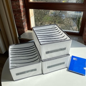 Cassetti portaoggetti per vestiti, organizer per pantaloni, divisori per cassetti, organizer per vestiti, organizer per guardaroba, scatole e contenitori