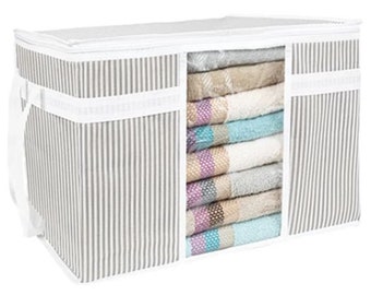 2xPacking Cube, transparente Aufbewahrungsbox für Kleidung, Quilt-Aufbewahrungstasche für Kleidung, Aufbewahrungsorganisation Schrank, Boxen & Behälter 30x40x45cm