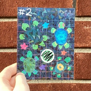 Turtle Holographic Sticker Sheet / / 4 x 5 Inches