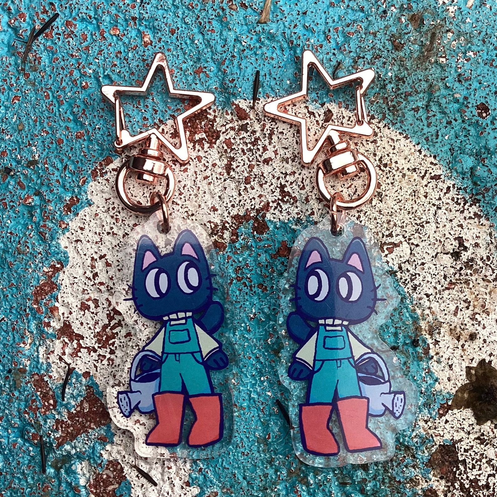 Spring Cat / / 2 Inch Keychain - Etsy