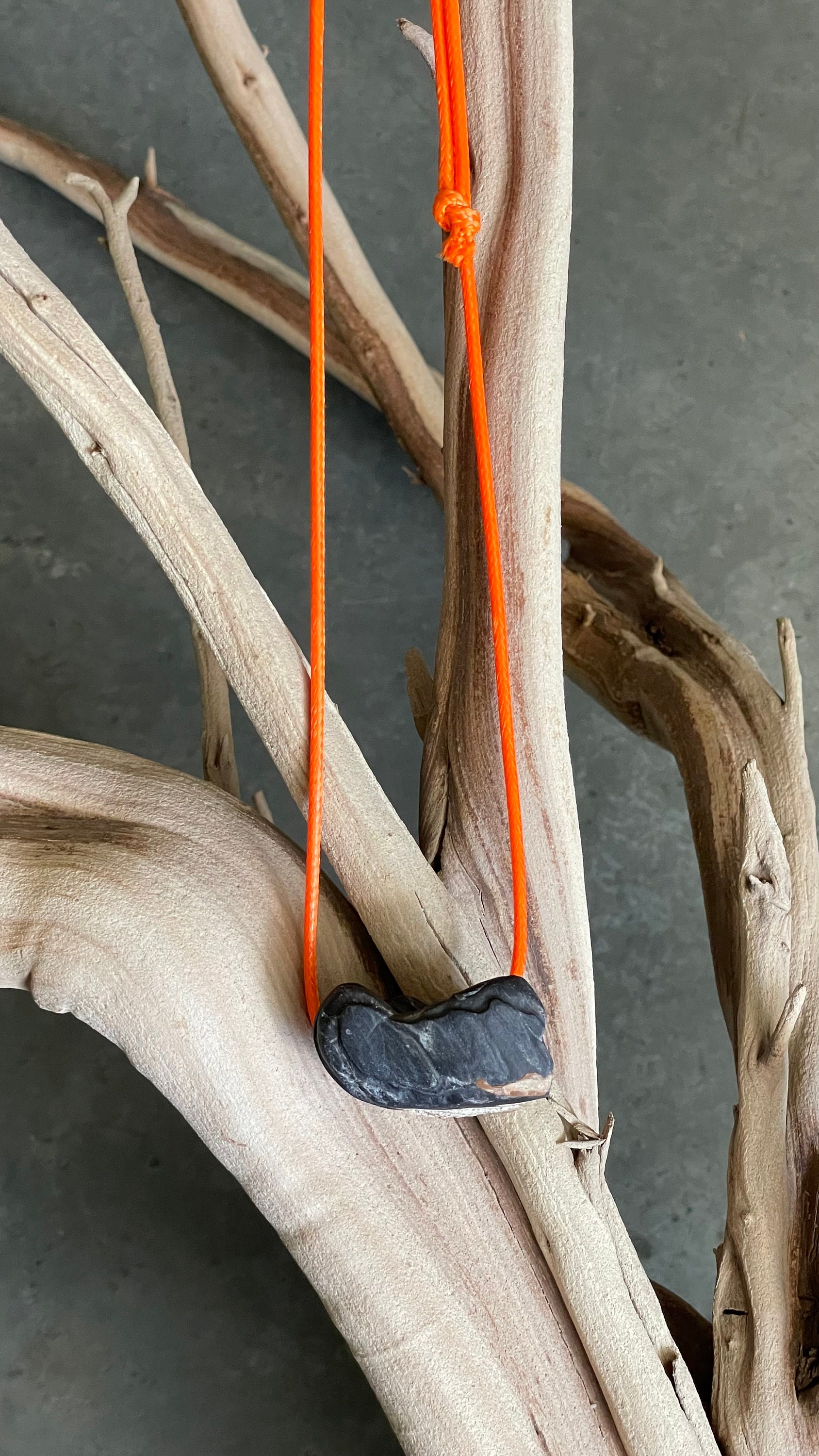 Natural Volcanic Rock With Water Erosions on a Orange String - Etsy