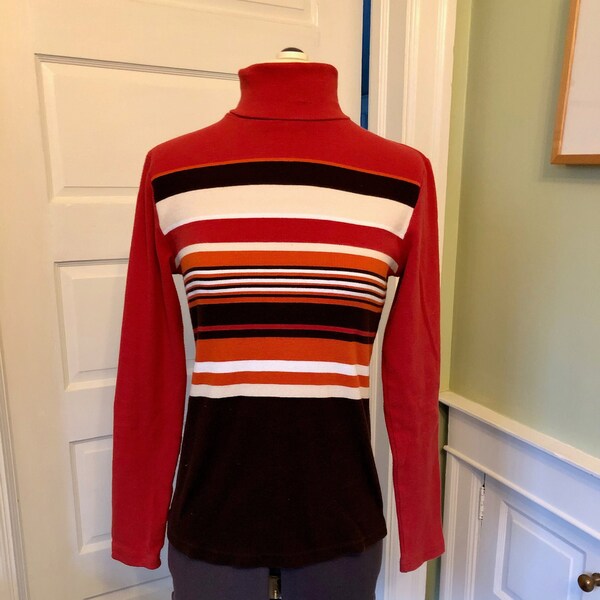 90s Burgundy Shimmer Turtleneck (M)