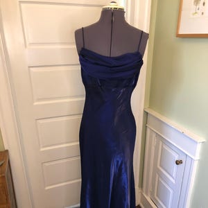 Blue Shimmer Satin and Chiffon Sleeveless Empire Waist Prom Dress W/ Ruched Bodice and Back Shoulder Drapes by Morgan and Co. | Size Medium - Etsy Blue Shimmer Satin and Chiffon Sleeveless Empire Waist Prom Dress W/ Ruched Bodice and Back Shoulder Drapes by Morgan and Co. | Size Medium - Etsy