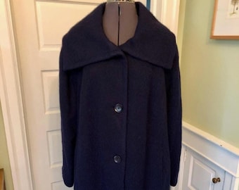 Vtg Early 80s Camel Coat/made in Italy/mohair Wool/wide Hood
