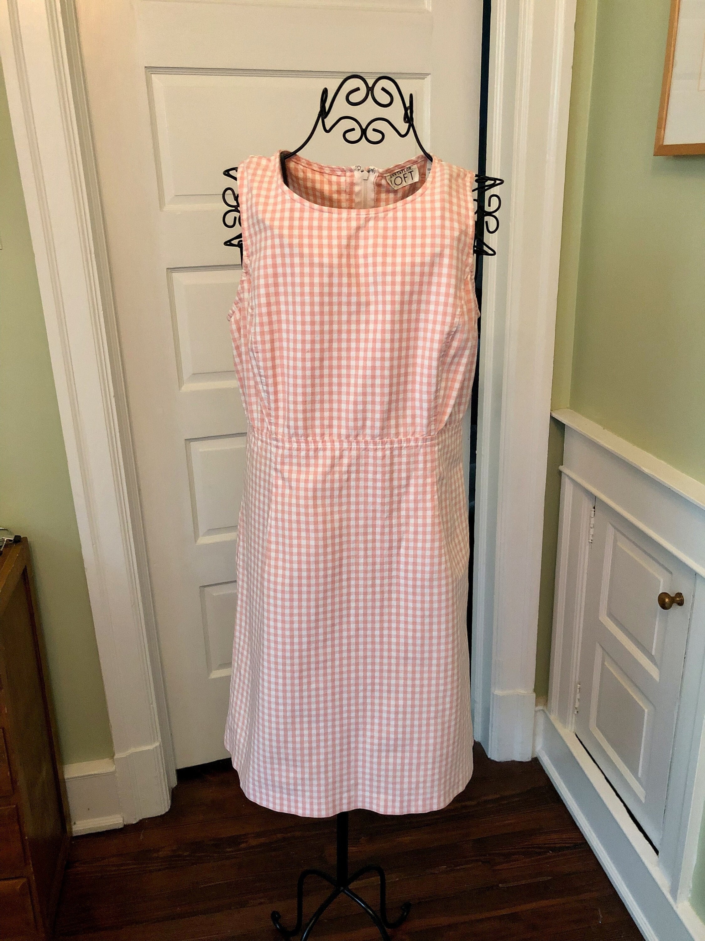 ann taylor pink gingham dress Vintage-Style Ann Taylor Pink Gingham Dress