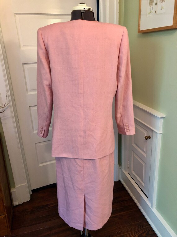 80s Rose Textured Suit Set with Long Sleeved Deep… - image 5