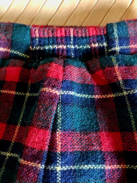 70s Red, Navy and Green Plaid Wool Pants by Sag H… - image 3