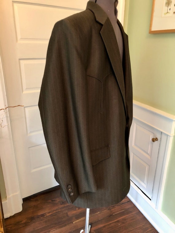 80s Dark Brown Sport Coat with Western Details an… - image 4