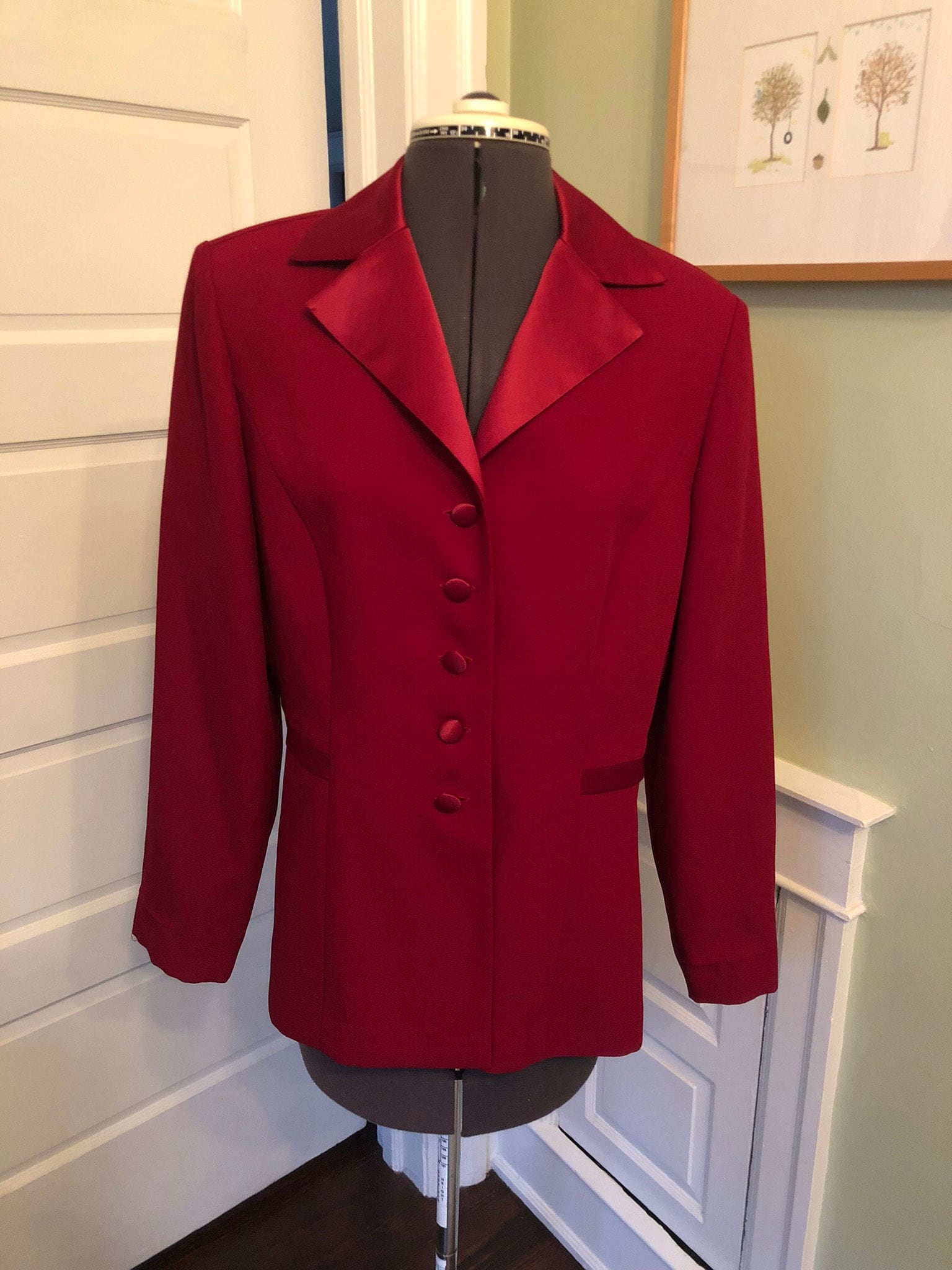 Red Suit Jacket Womens, Formal Pantsuit for Women, Chic Womens